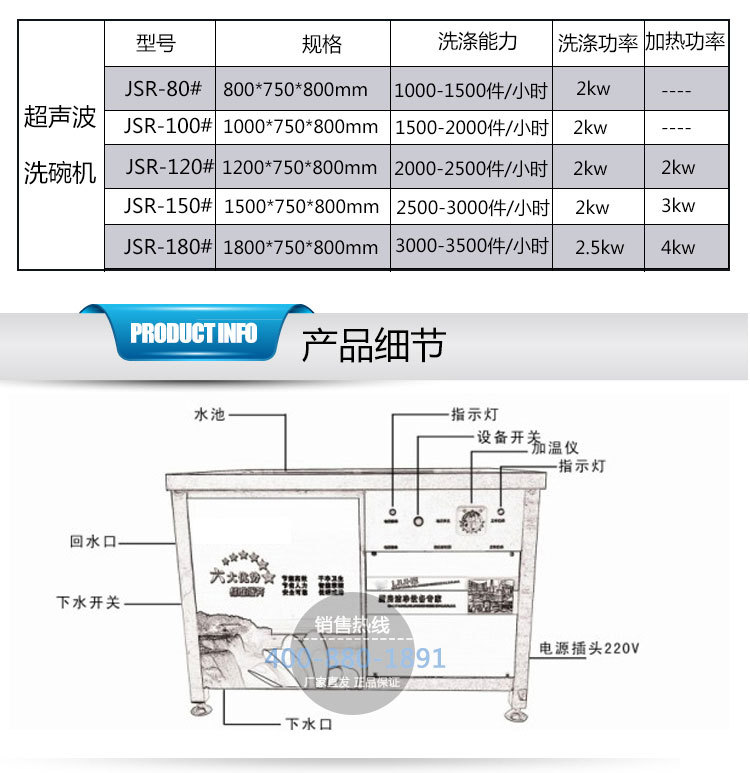 食堂商用超聲波洗碗機洗盤刷碗機酒店飯店餐廳餐館快餐店廠家直銷