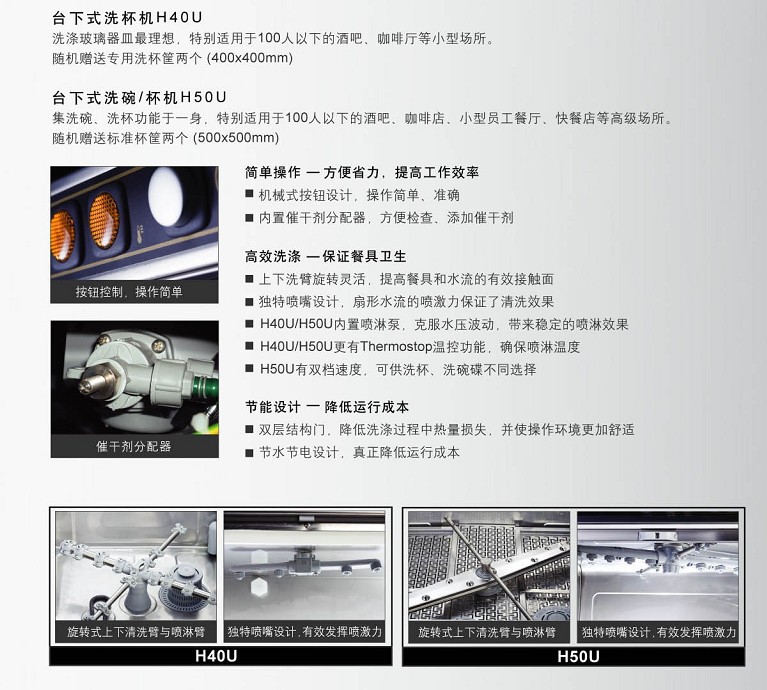 豪霸Hobart進口洗碗機臺下式商用洗碗洗杯機 小型全自動洗碗機