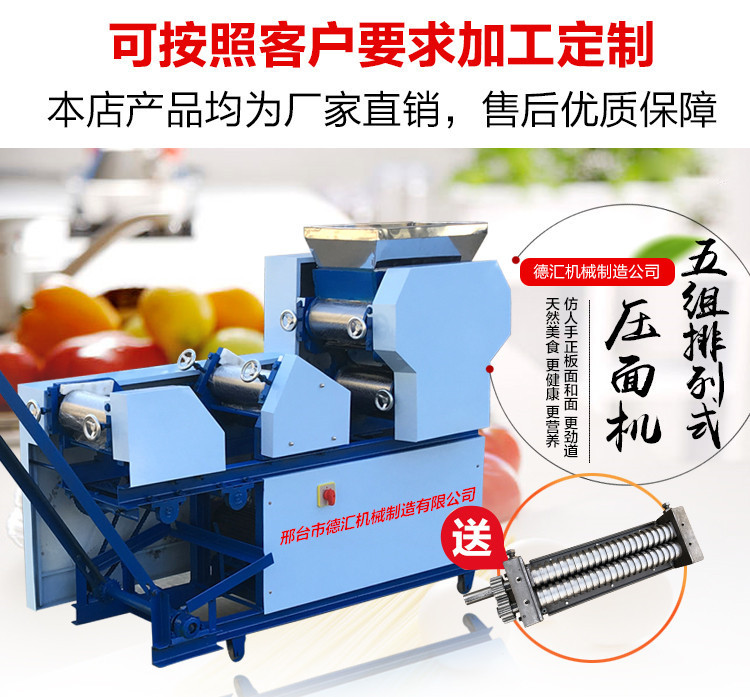 5-250型商用自動五組掛面鮮濕面條機(jī)不銹鋼自動爬桿一次成型掛面