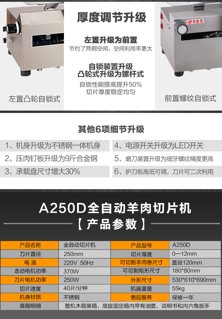 10寸不銹鋼切肉機(jī)商用肥牛羊肉卷切片機(jī)電動(dòng)刨肉機(jī)全自動(dòng)刨片機(jī)