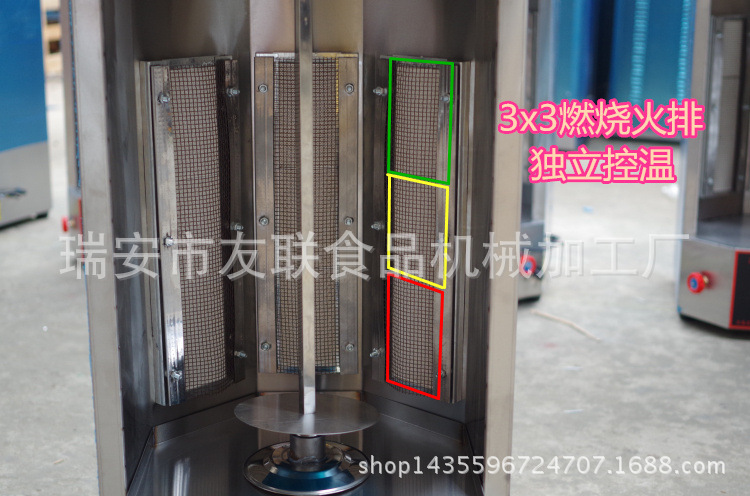 商用三控燃氣烤肉機土耳其烤肉機巴西自動烤肉爐旋轉烤爐中東燒