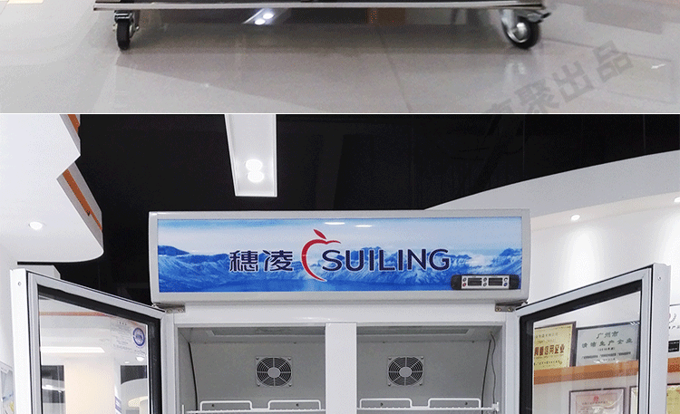 穗凌LG4-482M2F 展示冰柜商用雙門立式風冷冷藏保鮮柜玻璃飲料柜