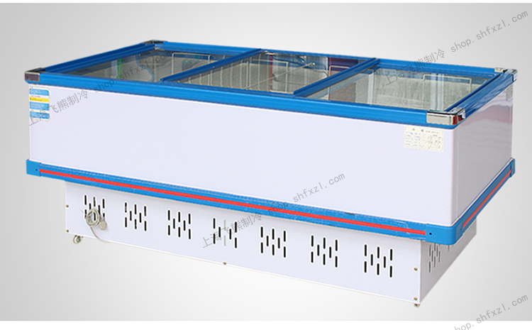 臥式島柜冰柜商用冷柜冷藏展示柜冷凍展柜頂開式玻璃門陳列柜銅管