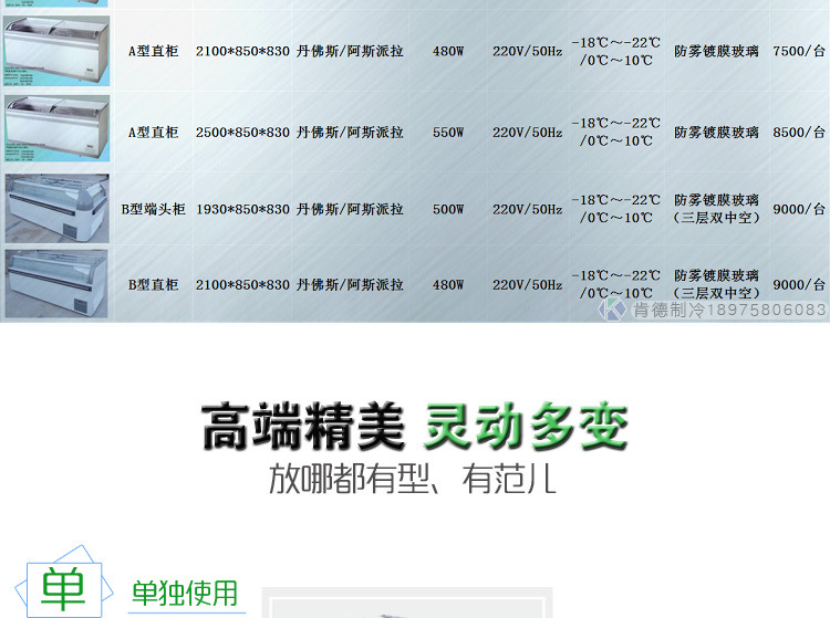 肯德冷凍島柜冷藏保鮮展示柜速凍柜超市商玻璃門冰柜海鮮餃子臥式