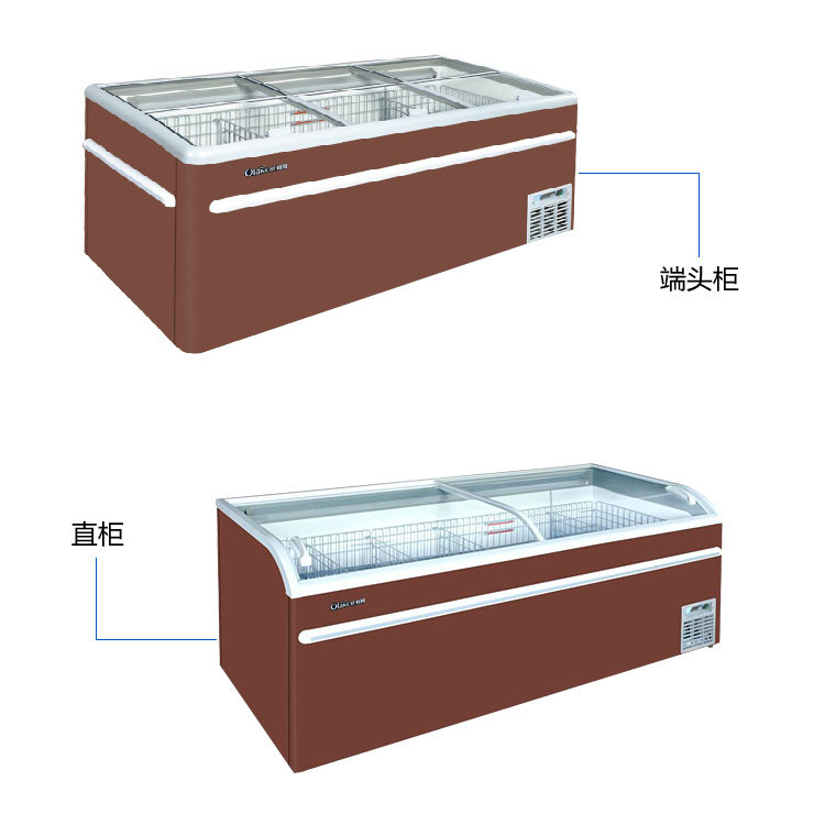 風冷無霜組合島柜速凍超市臥式保鮮冰柜商用冷凍冷藏丸餃子展示柜