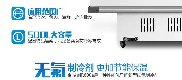 樂創(chuàng)島柜冷凍展示柜冷藏商用臥式冰柜海鮮柜超市冷凍冰柜速凍