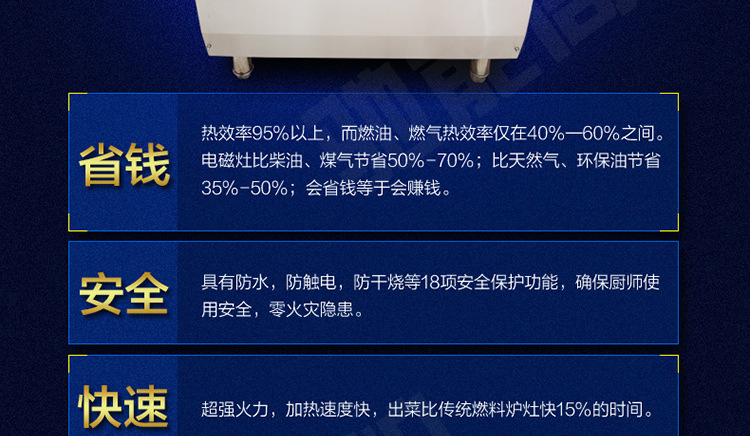 馳能商用電磁爐立式多功能電磁煮面機(jī)4孔20KW組合煮面爐六頭定制