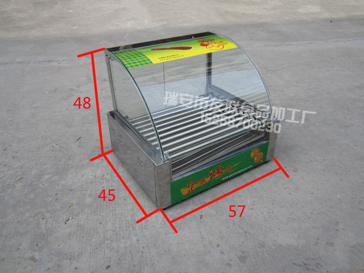 烤腸機(jī)烤熱狗機(jī)不銹鋼7管烤香腸機(jī)器商用七管雙控溫帶門