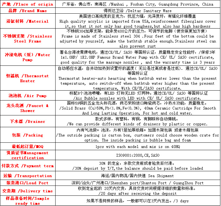 酒店配套1.7米嵌入式浴缸 酒店工程浴缸