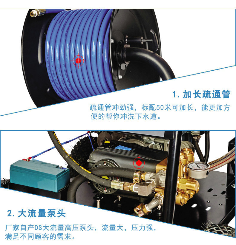 佳美BX下水道疏通機 管道高壓清洗機 市政物業管道疏通機汽油動力