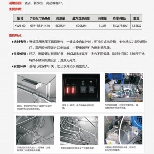 籃傳式洗碗機 商用酒店食堂飯店洗碗 小型清洗機 自動洗碗