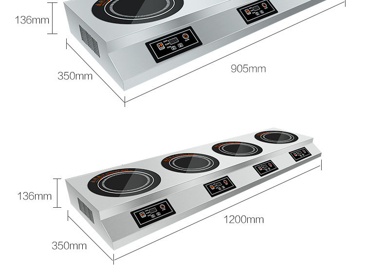 德國逸臣商用大功率電磁爐三頭爐煲仔爐3眼電磁煲仔爐