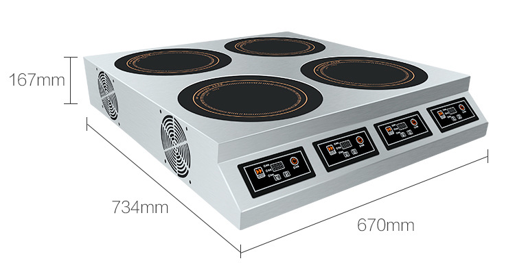 德國逸臣商用大功率電磁爐多頭工業食堂 錫紙花甲火鍋爐6頭煲仔爐