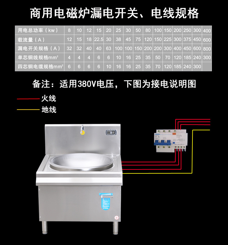 商用電磁爐12/15/20/25/30KW飯?zhí)么箦佋?廚房大功率電磁灶 設備