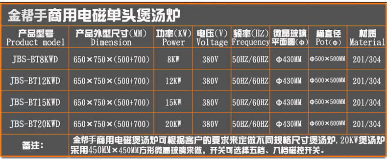 廠家直銷 商用電磁爐灶 8kW不銹鋼煲湯爐 單頭平頭商用電磁低湯爐