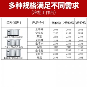 德瑪仕商用冷藏操冷凍保鮮工作臺(tái) 不銹鋼冰箱冰柜 1.2米全冷凍