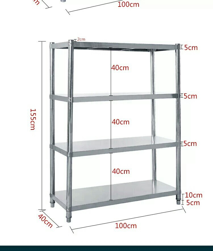 不銹鋼組裝式貨架、菜架、置物架、四層貨架、五層貨架
