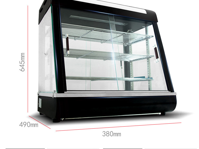 【包郵】睿美三層電熱臺式保溫柜陳列展示柜 熟食柜 蛋撻柜 烘爐