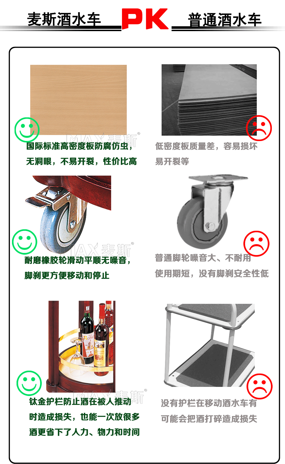 鋼木大富豪圓形酒水車 調料車 圓型雙層手推服務車 現貨熱銷