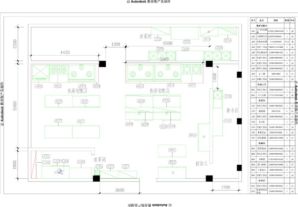 企事業單位廚房設計CAD圖